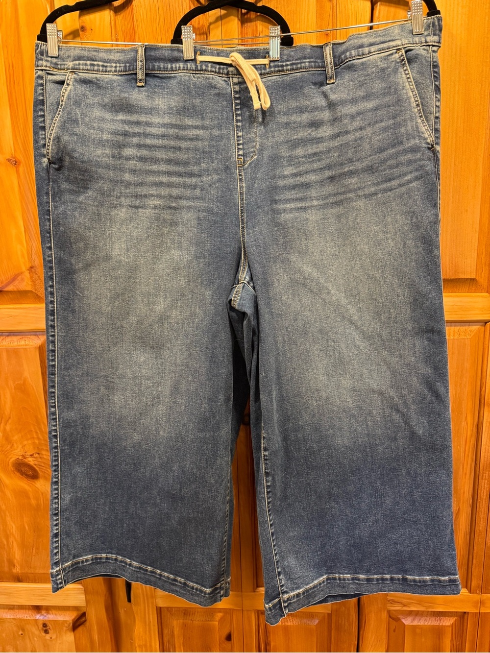torrid Relaxed Denim Crop Jeans with Drawstring - Light Blue
